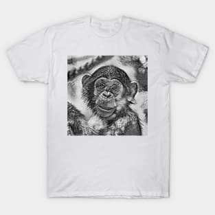 AnimalArtBW Chimpanzee 002 T-Shirt